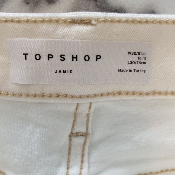 Topshop Jamie High Rise Skinny Ankle Jeans Jegging in Off White US 10 - Picture 8 of 12